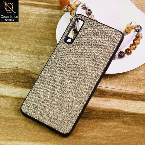 Samsung Galaxy A7 2018 Cover - Gray - New Jeans Fabric Texture Leather Soft Case