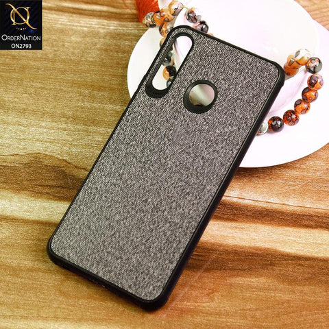 Tecno Camon 12 Air Cover - Black -  New Jeans Fabric Texture Leather Soft Case