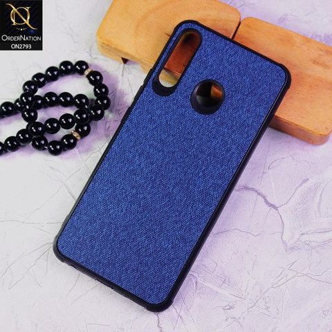 Tecno Camon 12 Air Cover - Blue -  New Jeans Fabric Texture Leather Soft Case