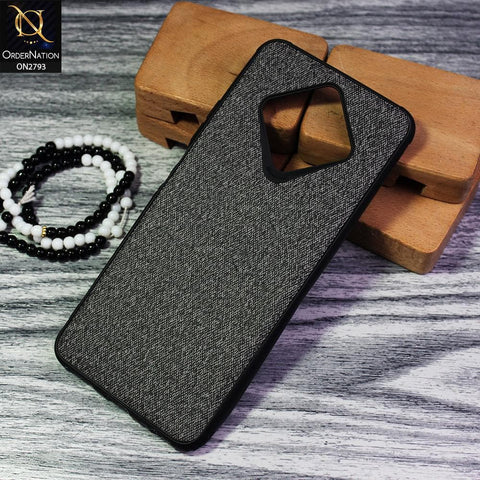Infinix Zero 8 Cover - Black - New Jeans Fabric Texture Leather Soft Case