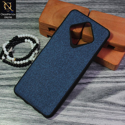 Infinix Zero 8 Cover - Blue - New Jeans Fabric Texture Leather Soft Case