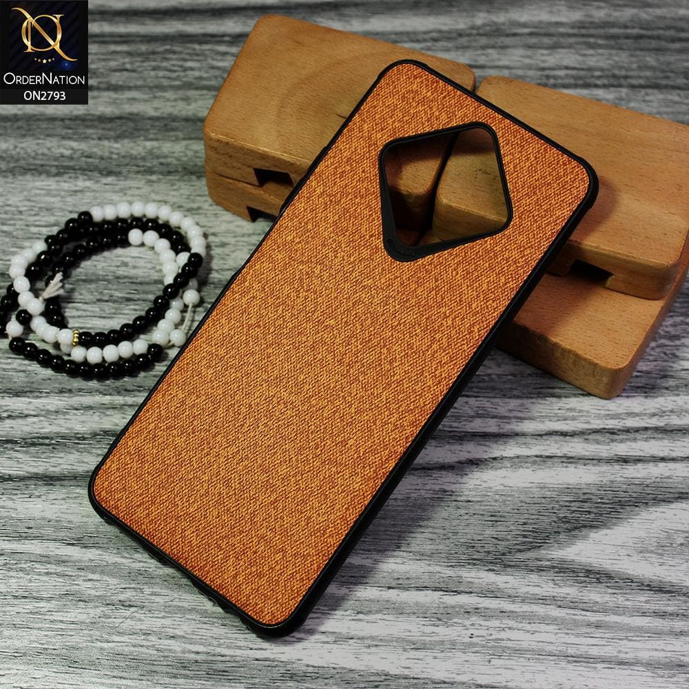 Infinix Zero 8 Cover - Mustard - New Jeans Fabric Texture Leather Soft Case