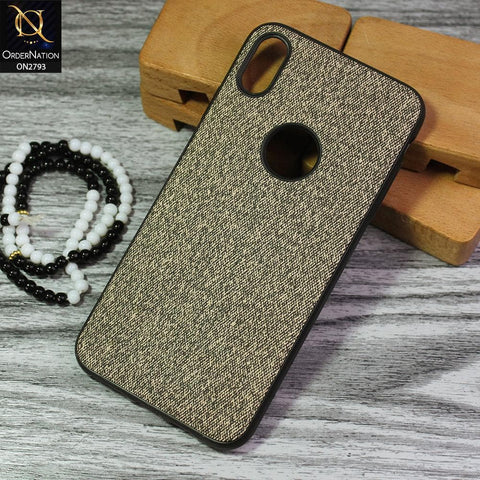 iPhone XS / X Cover - Gray - New Jeans Fabric Texture Leather Soft Case
