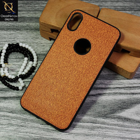 iPhone XS / X Cover - Mustard - New Jeans Fabric Texture Leather Soft Case