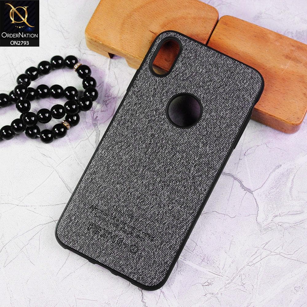 iPhone XS Max Cover - Black -  New Jeans Fabric Texture Leather Soft Case