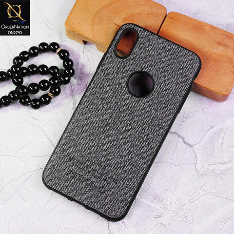 iPhone XS Max Cover - Black -  New Jeans Fabric Texture Leather Soft Case
