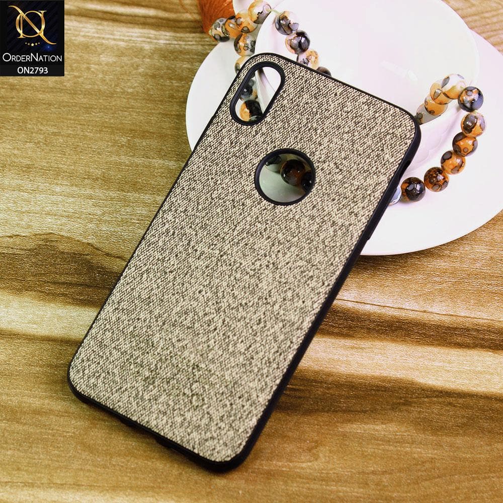 iPhone XS Max Cover - Gray -  New Jeans Fabric Texture Leather Soft Case
