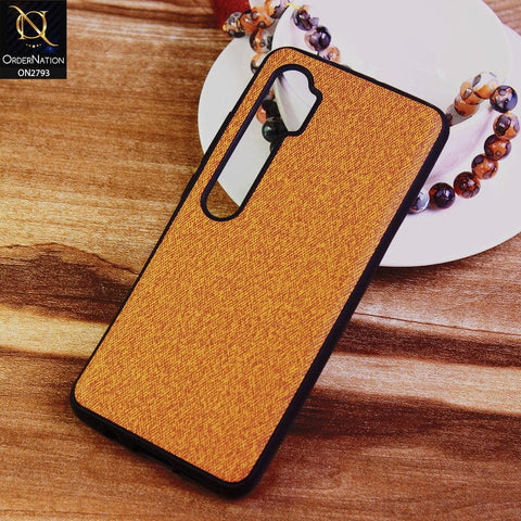 Xiaomi Mi CC9 Pro Cover - Mustard -  New Jeans Fabric Texture Leather Soft Case