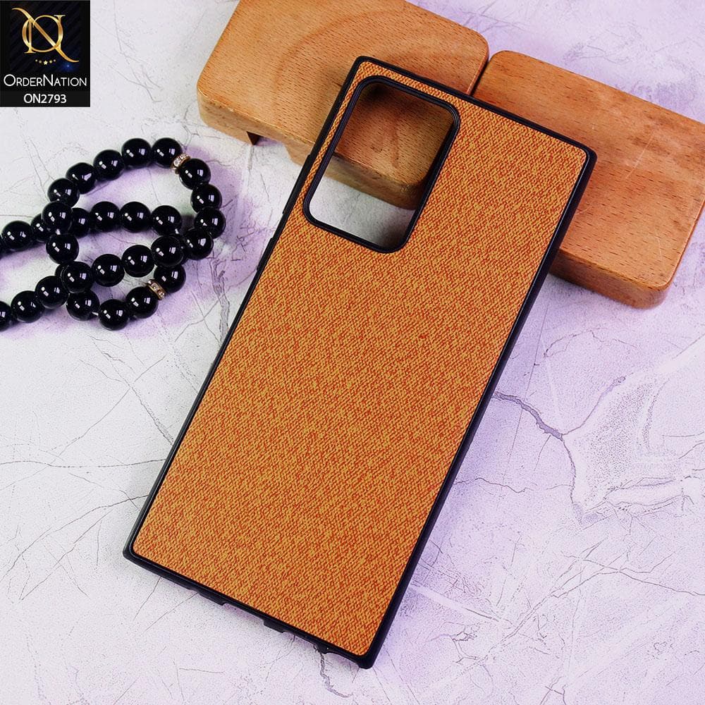 Samsung Galaxy Note 20 Ultra Cover - Mustard -  New Jeans Fabric Texture Leather Soft Case