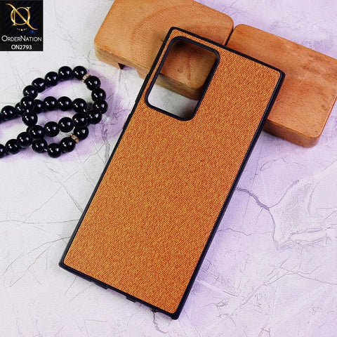Samsung Galaxy Note 20 Ultra Cover - Mustard -  New Jeans Fabric Texture Leather Soft Case