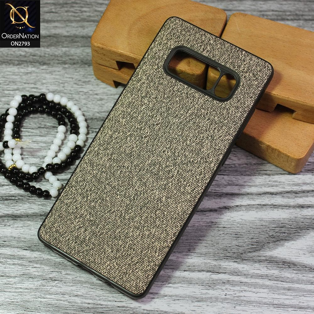 Samsung Galaxy Note 8 Cover - Gray - New Jeans Fabric Texture Leather Soft Case