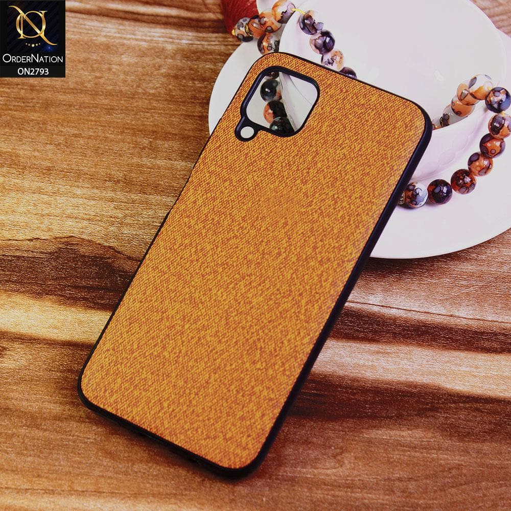 Huawei P40 lite Cover - Mustard -  New Jeans Fabric Texture Leather Soft Case