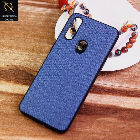 Oppo A8 Cover - Blue -  New Jeans Fabric Texture Leather Soft Case
