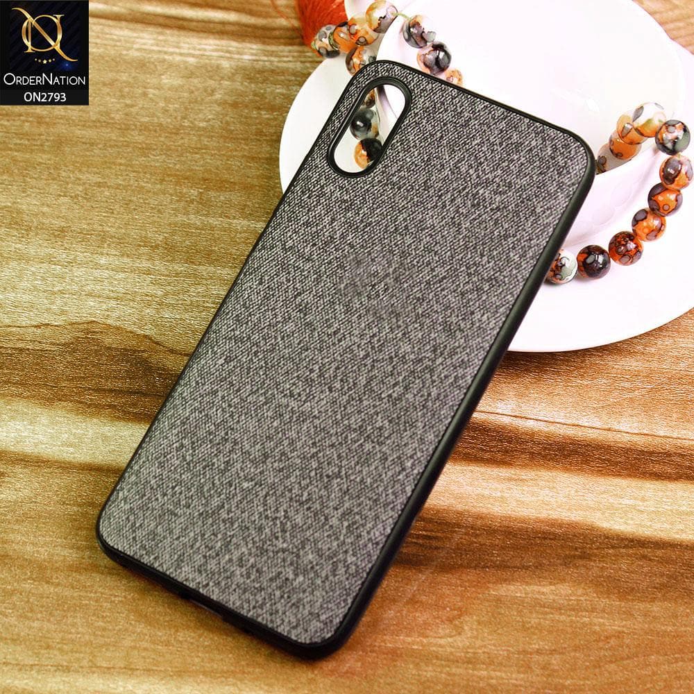 Xiaomi Redmi 9i Cover - Black -  New Jeans Fabric Texture Leather Soft Case