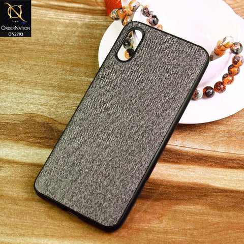 Xiaomi Redmi 9i Cover - Black -  New Jeans Fabric Texture Leather Soft Case