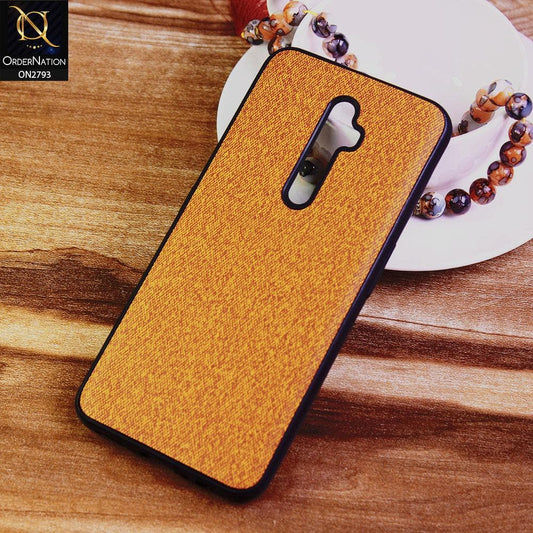 Oppo Reno 2F Cover - Mustard -  New Jeans Fabric Texture Leather Soft Case