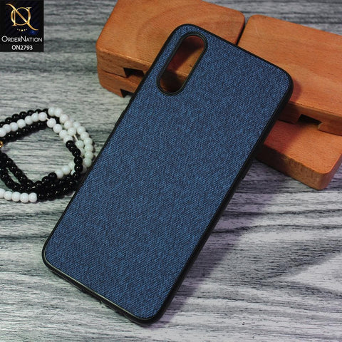 Vivo S1 Cover - Blue - New Jeans Fabric Texture Leather Soft Case