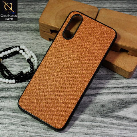 Vivo S1 Cover - Mustard - New Jeans Fabric Texture Leather Soft Case