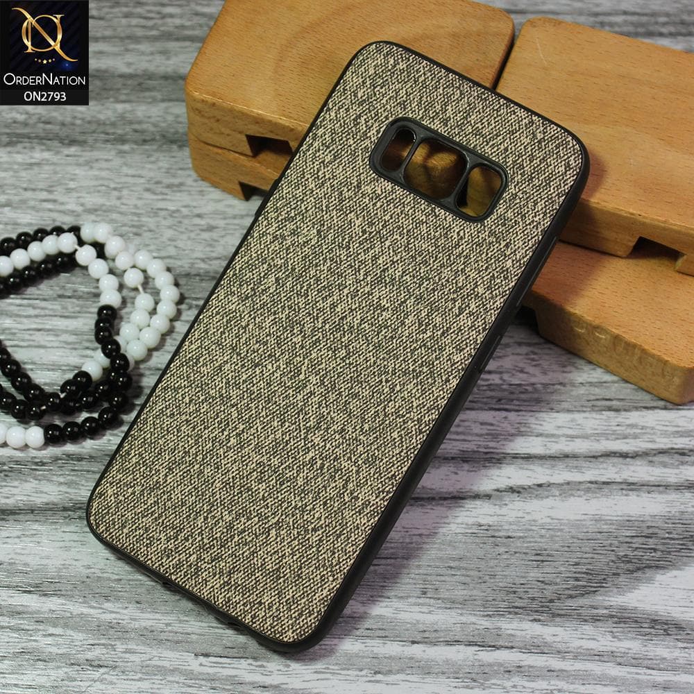 Samsung Galaxy S8 Cover - Gray - New Jeans Fabric Texture Leather Soft Case