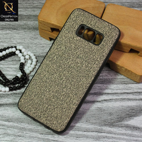 Samsung Galaxy S8 Cover - Gray - New Jeans Fabric Texture Leather Soft Case