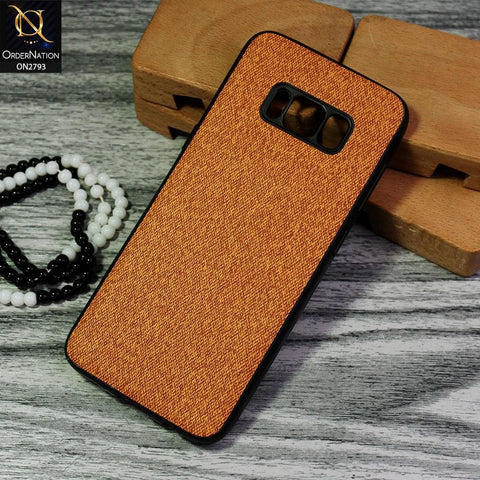 Samsung Galaxy S8 Cover - Mustard - New Jeans Fabric Texture Leather Soft Case