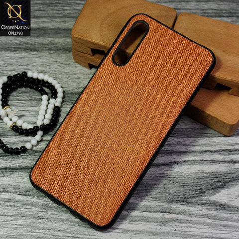 Huawei Y9s Cover - Mustard - New Jeans Fabric Texture Leather Soft Case