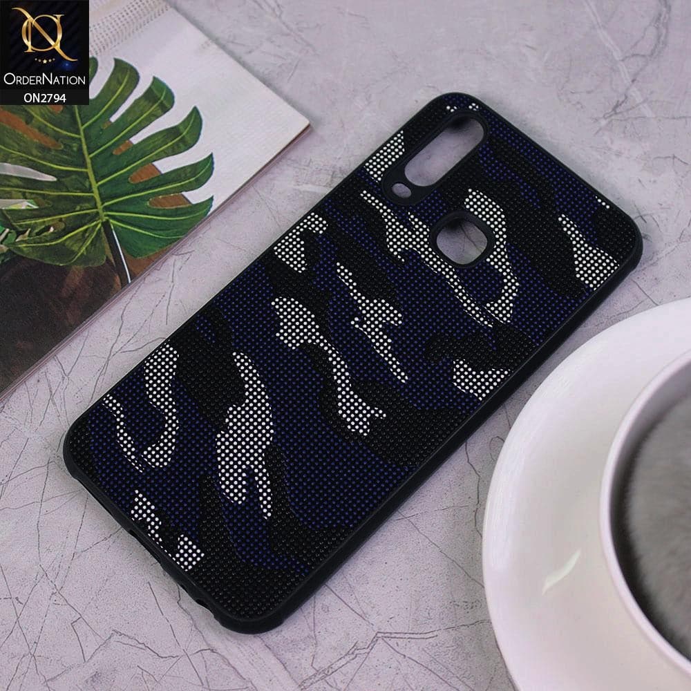 Vivo Y15 Cover - Dark Blue - Soft Stylish Camouflage Texture Case