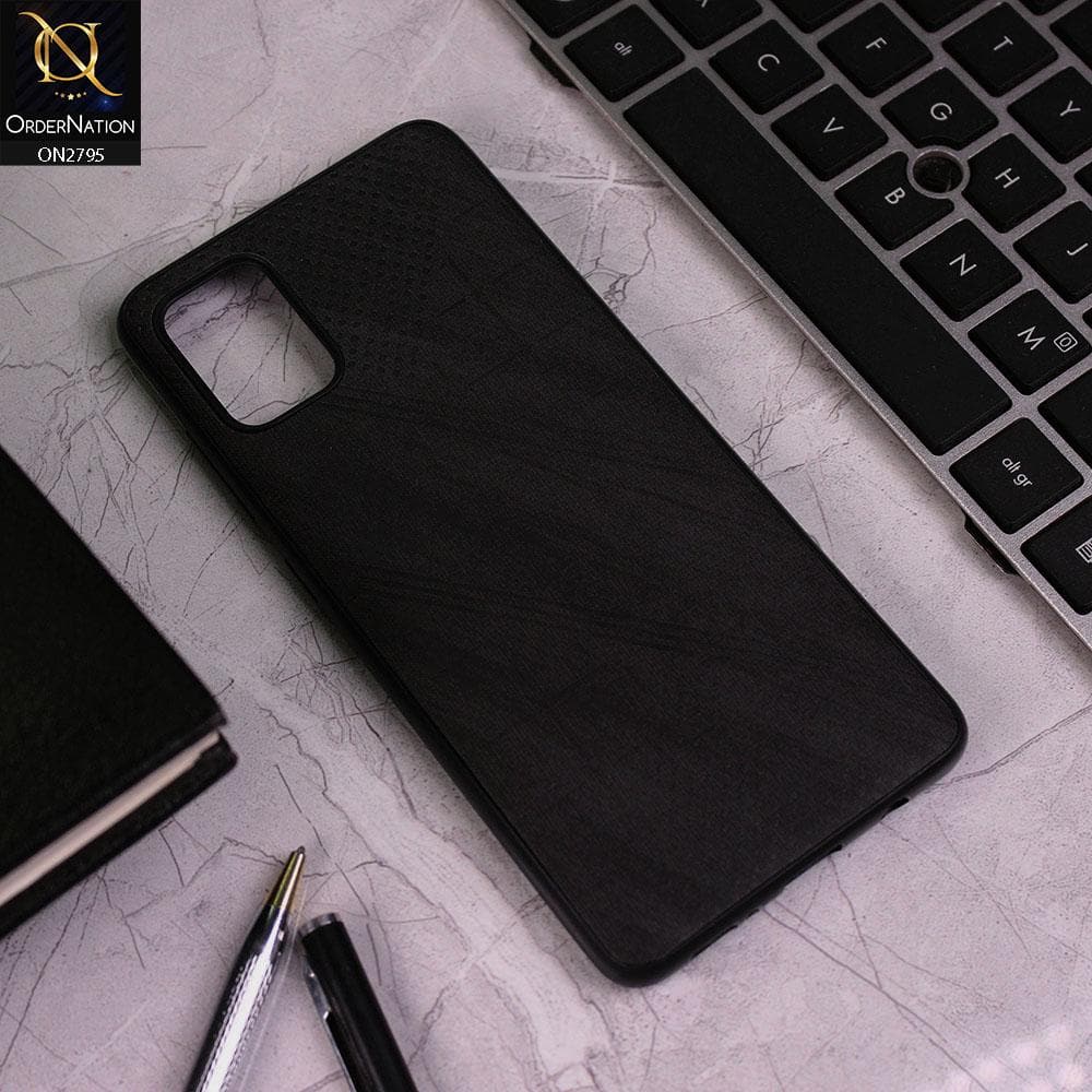 Oppo A92 Cover - Black - Vintage Fabric Look Dotted Soft Case