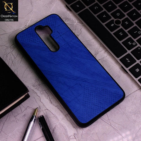 Oppo A5 2020 Cover - Blue - Vintage Fabric Look Dotted Soft Case