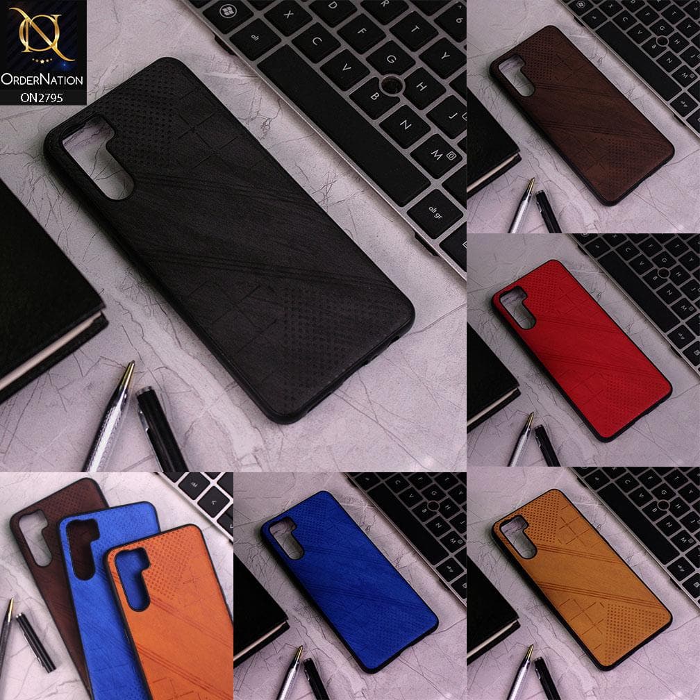 Vivo S1 Cover Brown Vintage Fabric Look Dotted Soft Case