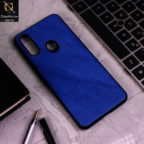 Oppo A8 Cover - Blue - Vintage Fabric Look Dotted Soft Case