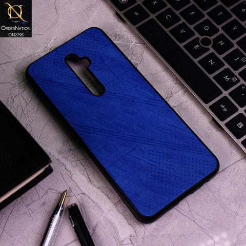 Oppo Reno 2Z Cover - Blue - Vintage Fabric Look Dotted Soft Case