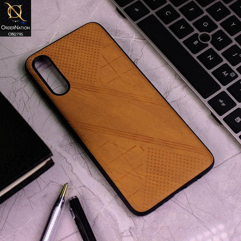 Vivo S1 Cover - Mustard - Vintage Fabric Look Dotted Soft Case