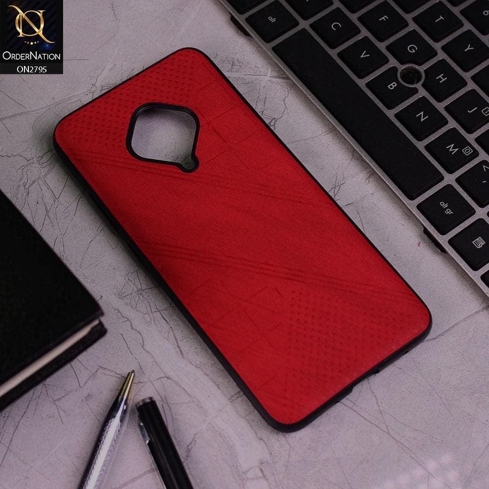 Vivo S1 Pro Cover - Red - Vintage Fabric Look Dotted Soft Case