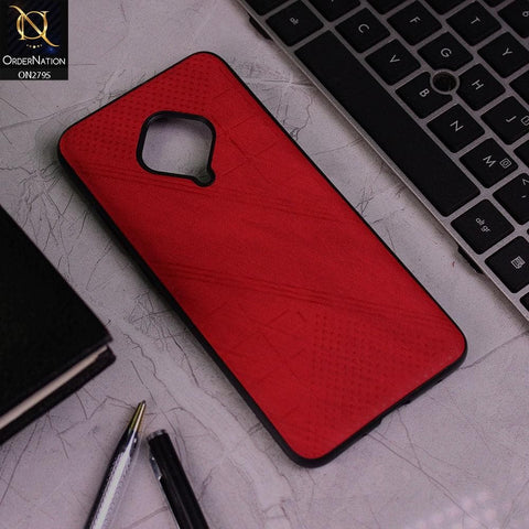 Vivo S1 Pro Cover - Red - Vintage Fabric Look Dotted Soft Case
