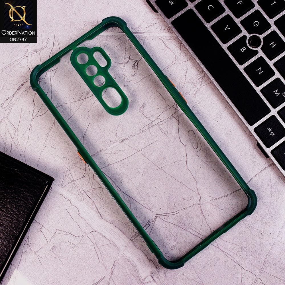 Oppo A9 2020 Cover - Green - Camera Protection Shiny Acrylic Anti-Shock Bumper Clear Case