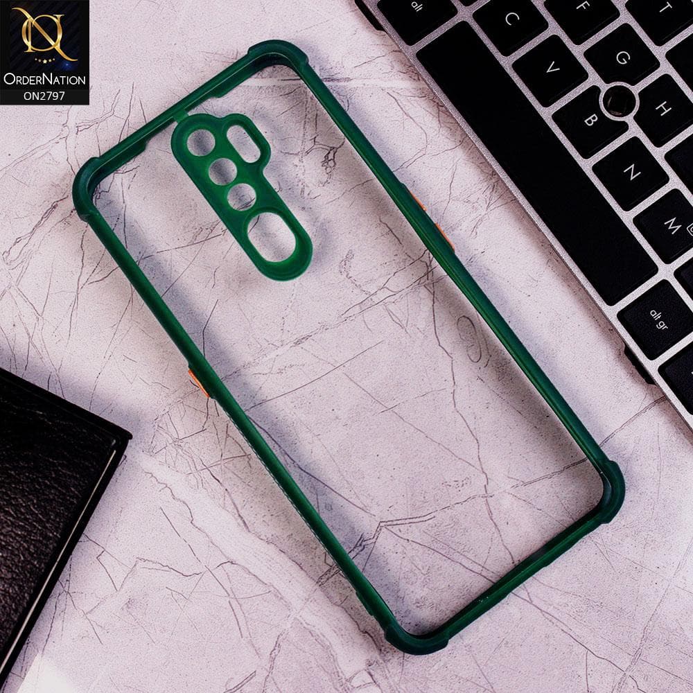 Oppo A5 2020 Cover - Green - Camera Protection Shiny Acrylic Anti-Shock Bumper Clear Case