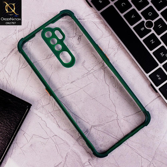 Oppo A5 2020 Cover - Green - Camera Protection Shiny Acrylic Anti-Shock Bumper Clear Case