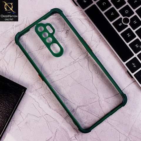 Oppo A5 2020 Cover - Green - Camera Protection Shiny Acrylic Anti-Shock Bumper Clear Case