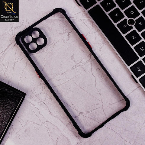 Oppo F17 Pro Cover - Black - Camera Protection Shiny Acrylic Anti-Shock Bumper Clear Case