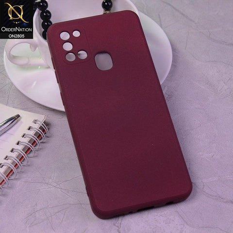 Samsung Galaxy A21s Cover - Plum - Soft Silicone Candy Color HQ Silica Gel Shockproof Matte Case