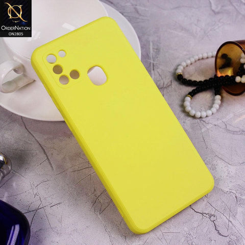 Samsung Galaxy A21s Cover - Yellow - Soft Silicone Candy Color HQ Silica Gel Shockproof Matte Case
