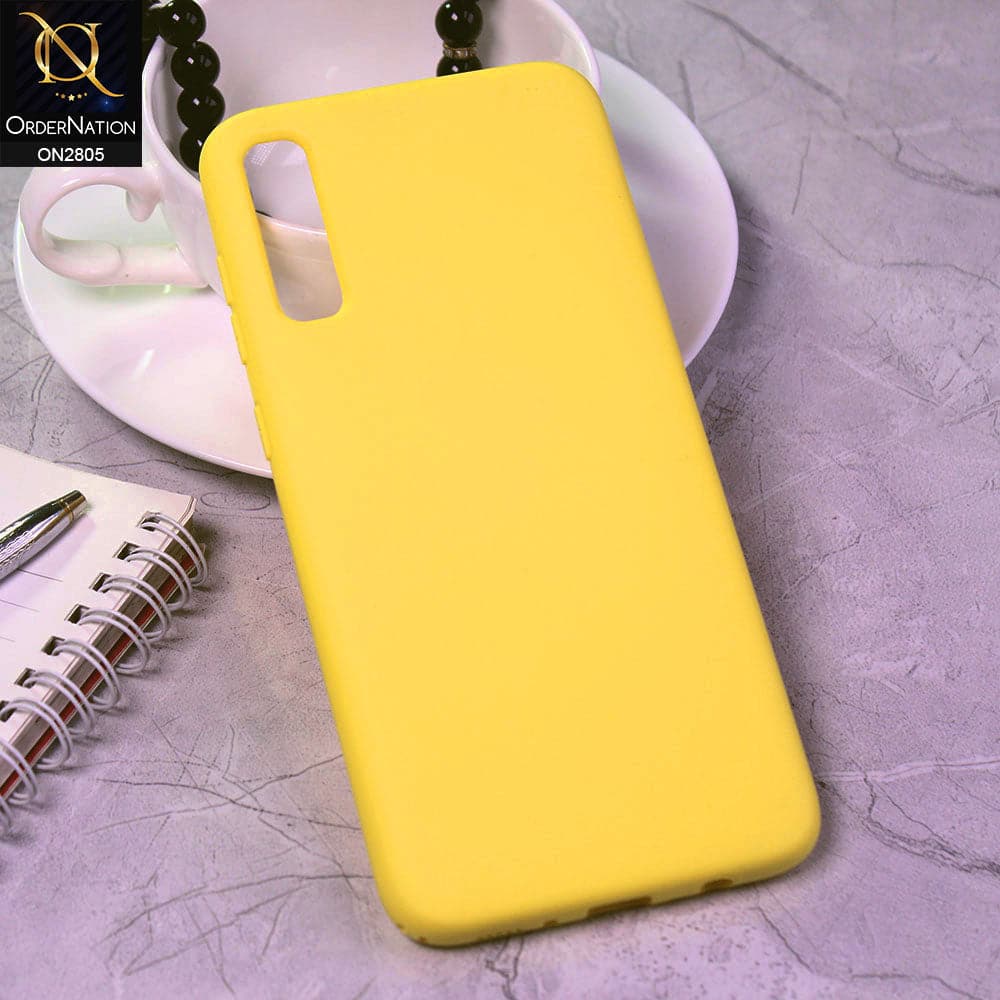 Samsung Galaxy A70 Cover - Yellow - Soft Silicone Candy Color HQ Silica Gel Shockproof Matte Case