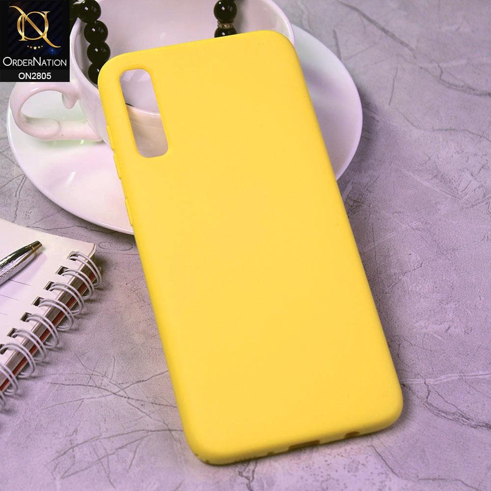 Samsung Galaxy A70s Cover - Yellow - Soft Silicone Candy Color HQ Silica Gel Shockproof Matte Case