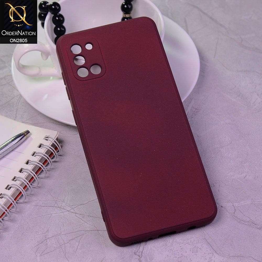 Samsung Galaxy A31 Cover - Plum - Soft Silicone Candy Color HQ Silica Gel Shockproof Matte Case