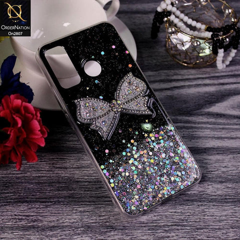 Infinix Hot 9 Play - Black - New Trendy Rhinestone Butterfly Brouge Soft Case