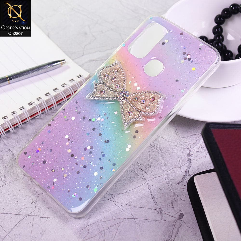 Infinix Hot 9 Play - Multi - New Trendy Rhinestone Butterfly Brouge Soft Case
