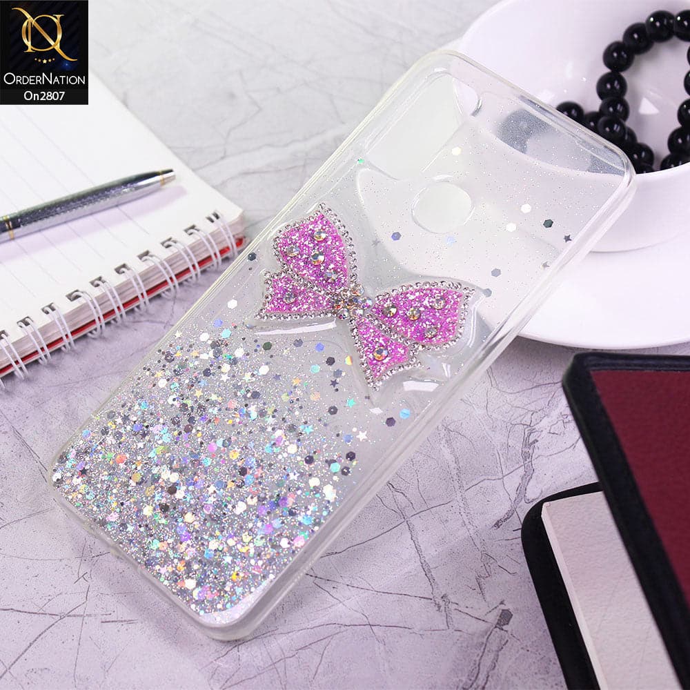 Infinix Hot 9 Play - Silver - New Trendy Rhinestone Butterfly Brouge Soft Case