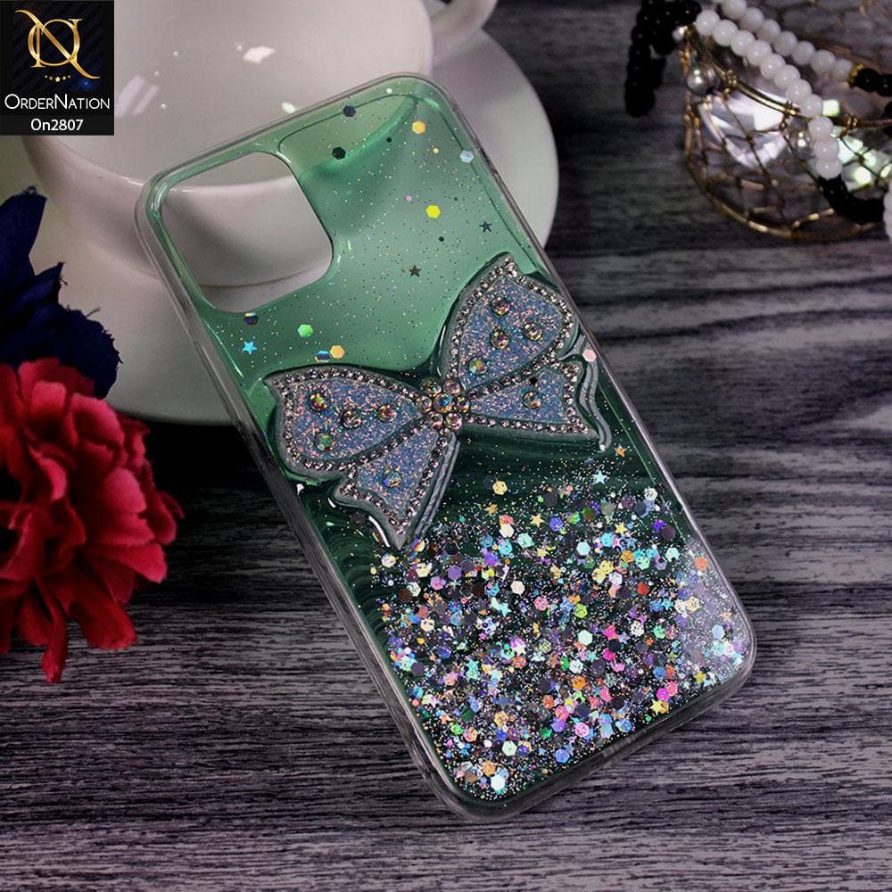 iPhone 11 Pro - Green - New Trendy Rhinestone Butterfly Brouge Soft Case
