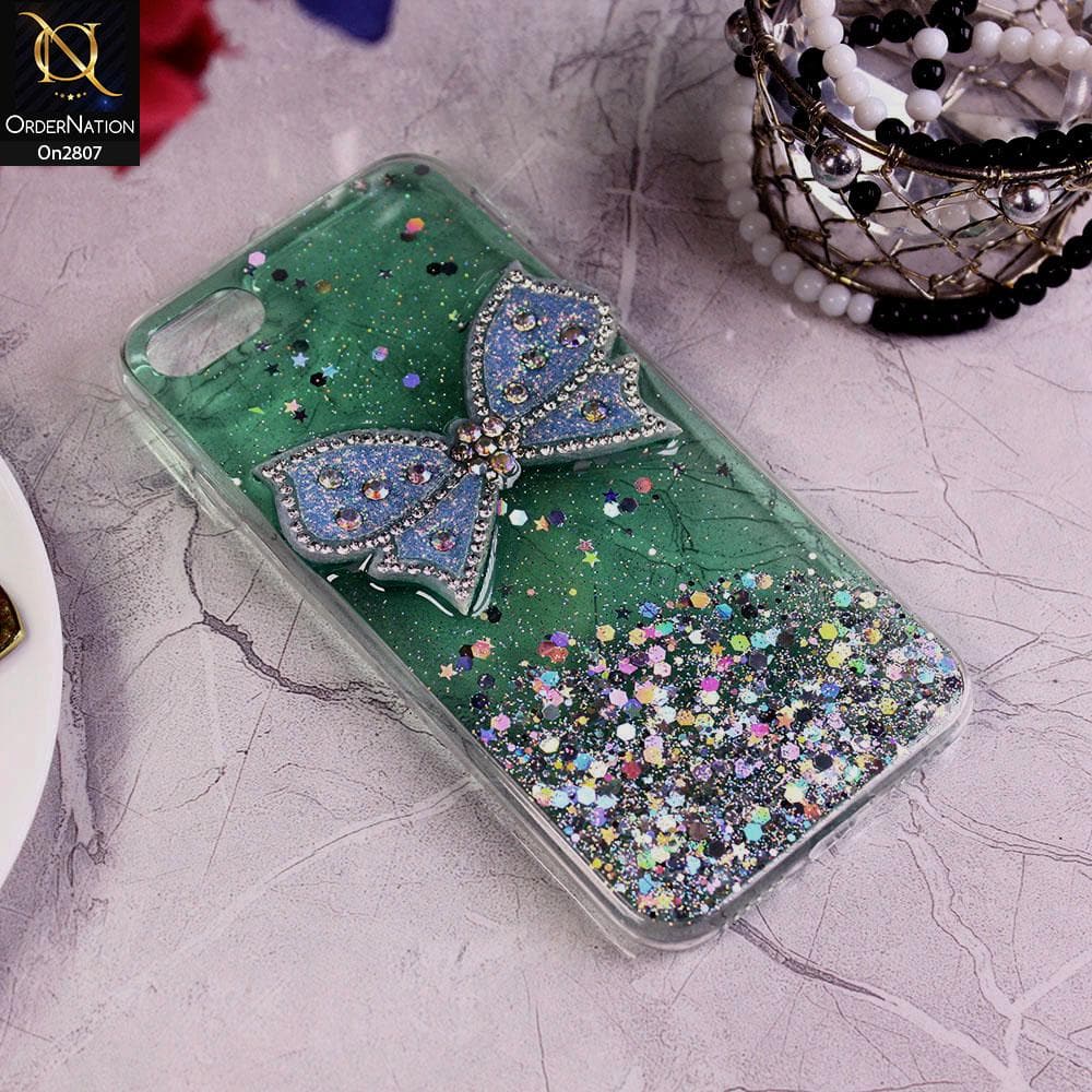 iPhone 8 / 7 - Green - New Trendy Rhinestone Butterfly Brouge Soft Case